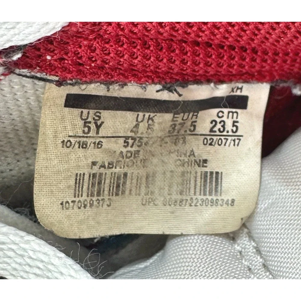 Nike Air Jordan 1 Retro High OG Metallic Red Wht 2017 Sz GS 5Y W 6.5 575441-103